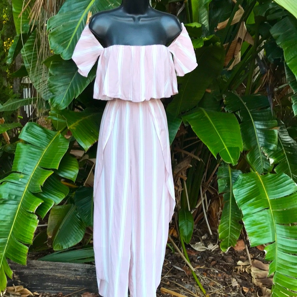 American Eagle striped jumpsuit
